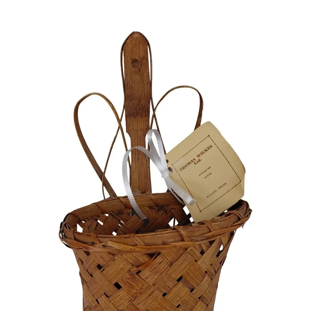 Hanging Basket Wall Pocket Flowers Cutlery Woven Italy Very Unique Handmade
